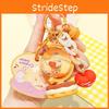 Adorable Pink And Orange Acrylic Cream Bear Globe Keychain Cute Accessory Cartoon