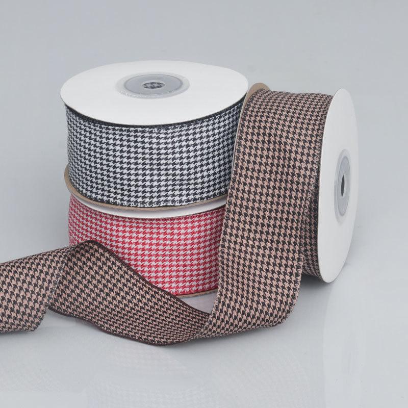 Handmade Decorative Romantic and Cozy 4cm Colorful Thousand Bird Plaid Clashing Ribbon Bow Ribbon Gift Holiday Clothing Packaging Decorative Fabrics