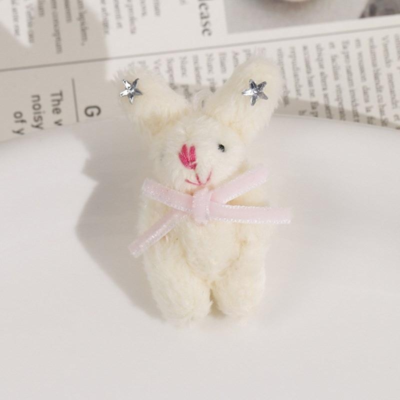 Adorable Rabbit Doll Pendant Accessory Star and Love Heart Pattern Pendant Charm Ornament Perfect for Keychains and Bags