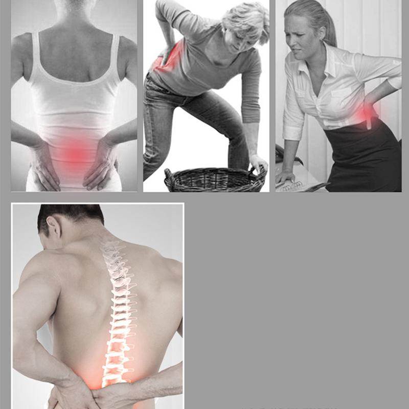 Back Support Heated Belt High Elasticity Breathable Pain Reduce Heating Fixed Waist Brace S Black