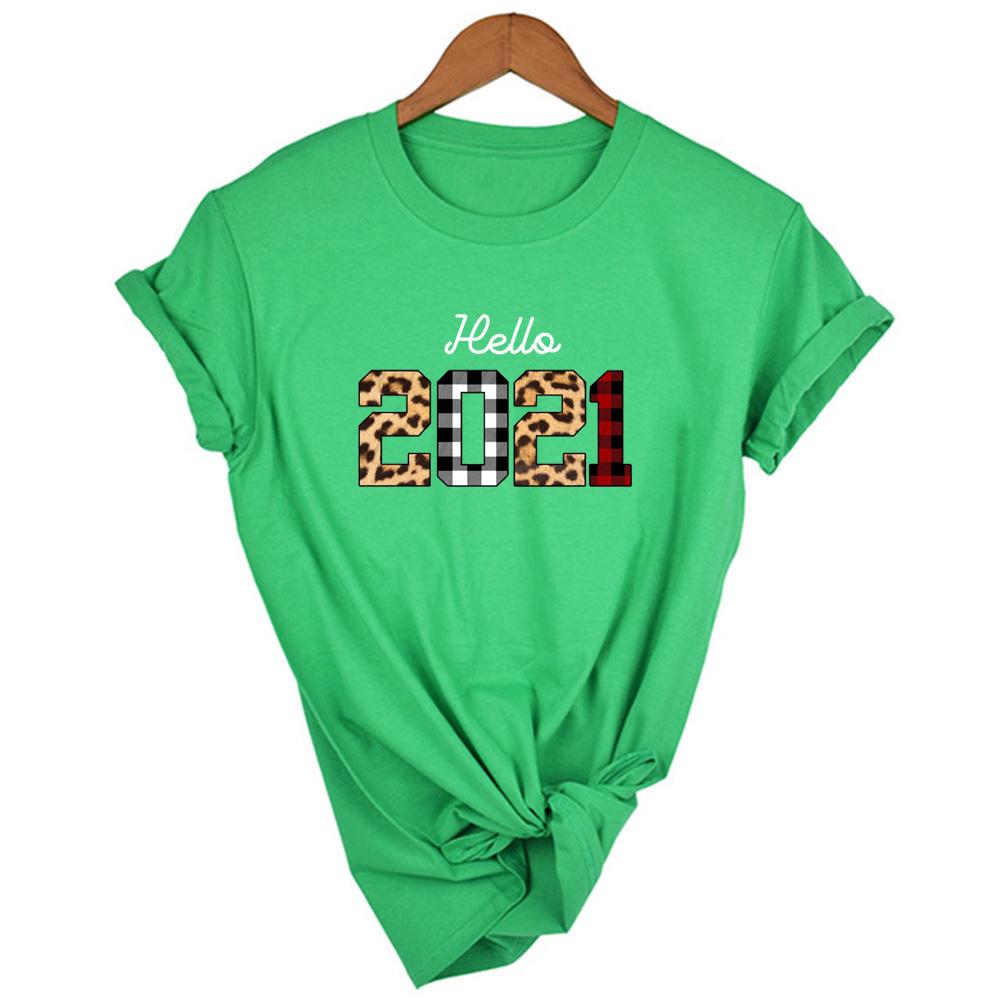 Hello Leopard Printing Women Short Sleeve Aesthetic T Shirt Harajuku Graphic Tees Female Year