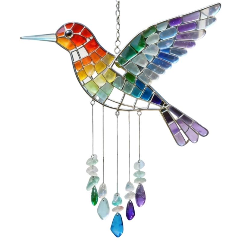 

Easy to Hanging Rainbows Bird Wind Chimes That Reflect Sunlight Creating SparkleS for Garden Balcony and Home Decoration 1