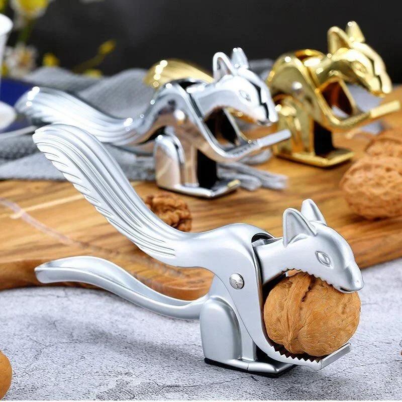 Household Tool Walnut Biscuit Clip Squirrel Shaped Zinc Alloy Walnut Opener Multi Purpose Walnut Clip Bright Silver