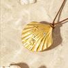 Summer Seaside Vacation Women'S Essential Accessories, Ocean Wind Shell Wax Rope Necklace, Stainless Steel Jewelry 2652