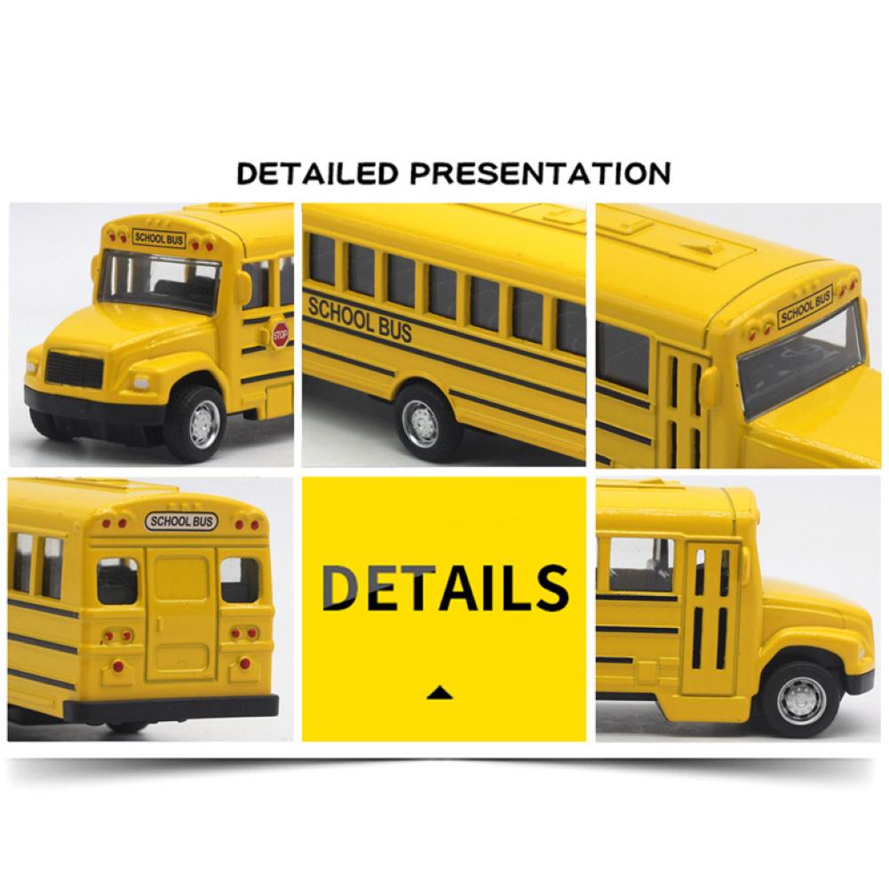 Alloy Vehicle Back Pull Toy School Model Gift