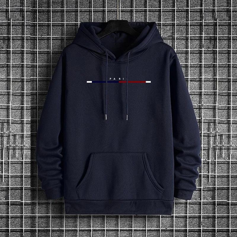 Mens Hip Hop Hoodies Streetwear Urban Paris Fashion 2025 New Hooded Sweatshirt Male Trendy Casual Wear Autumn Winter Cool Hoody