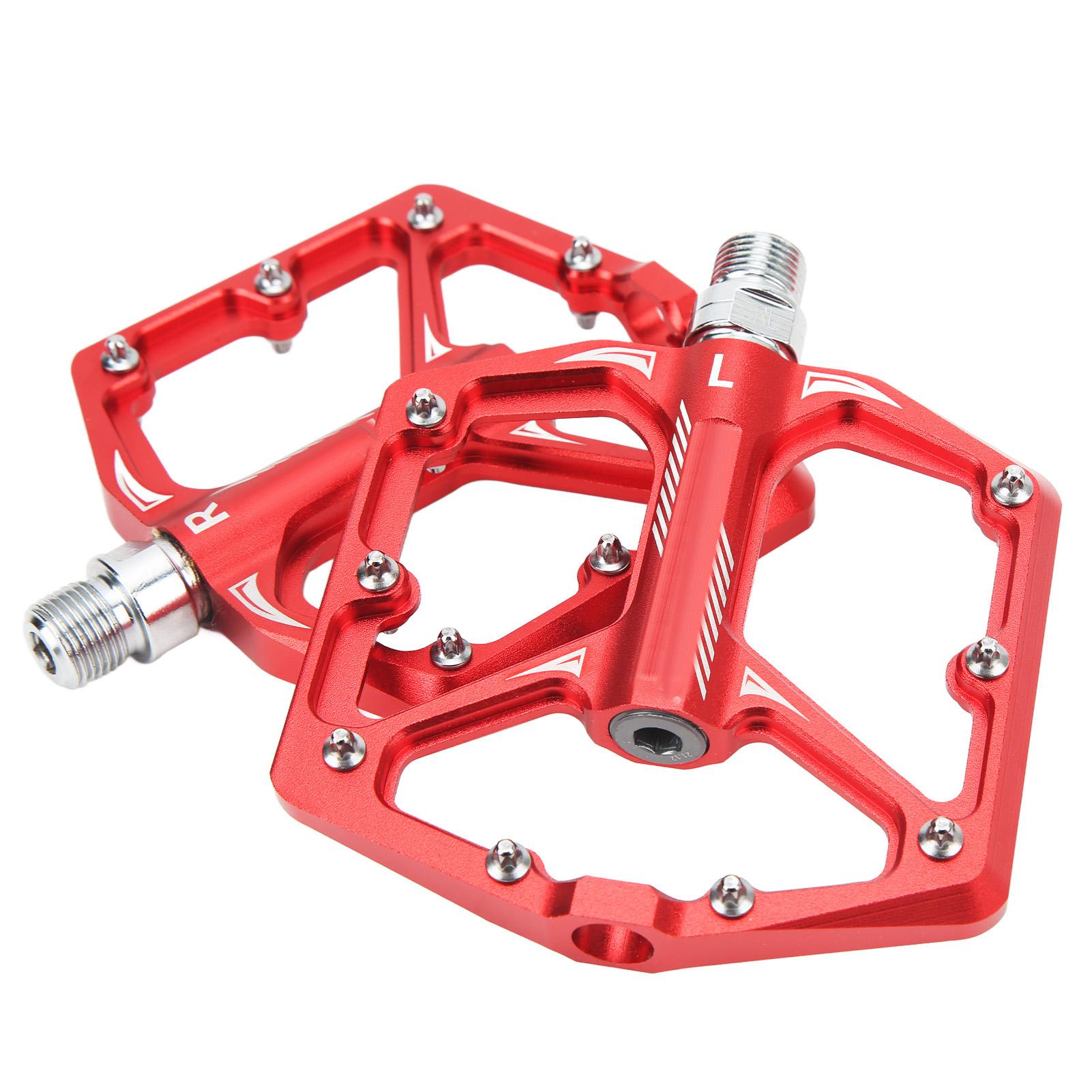 

LeBycle Bike Pedal Anti Slip Footboard Universal Lightweight CNC Aluminum Alloy Bike Accessories Red червоний