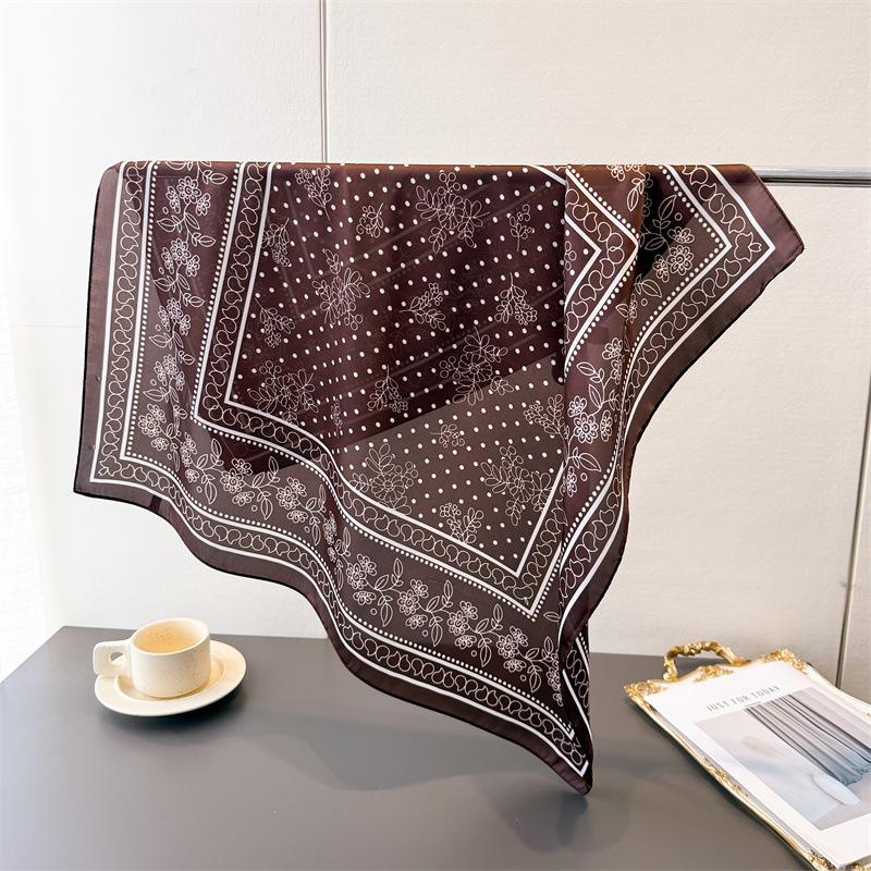 Paisley Floral Print 70*70cm Silk Square Scarf for Women Luxury Soft Satin Kerchief Hairband Foulard Neckerchief Head Lady Hijab