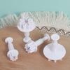4pcs Flowers Shaped Cookie Cutters Plastic Plum Mold Pastry Daisy Cake Plungers  Wedding