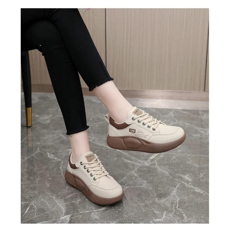 Soleist New Women's Shoes Spring Thick Sole Elevated Shoes Sports Shoes Women's Shoes Student Street Casual Board Shoes