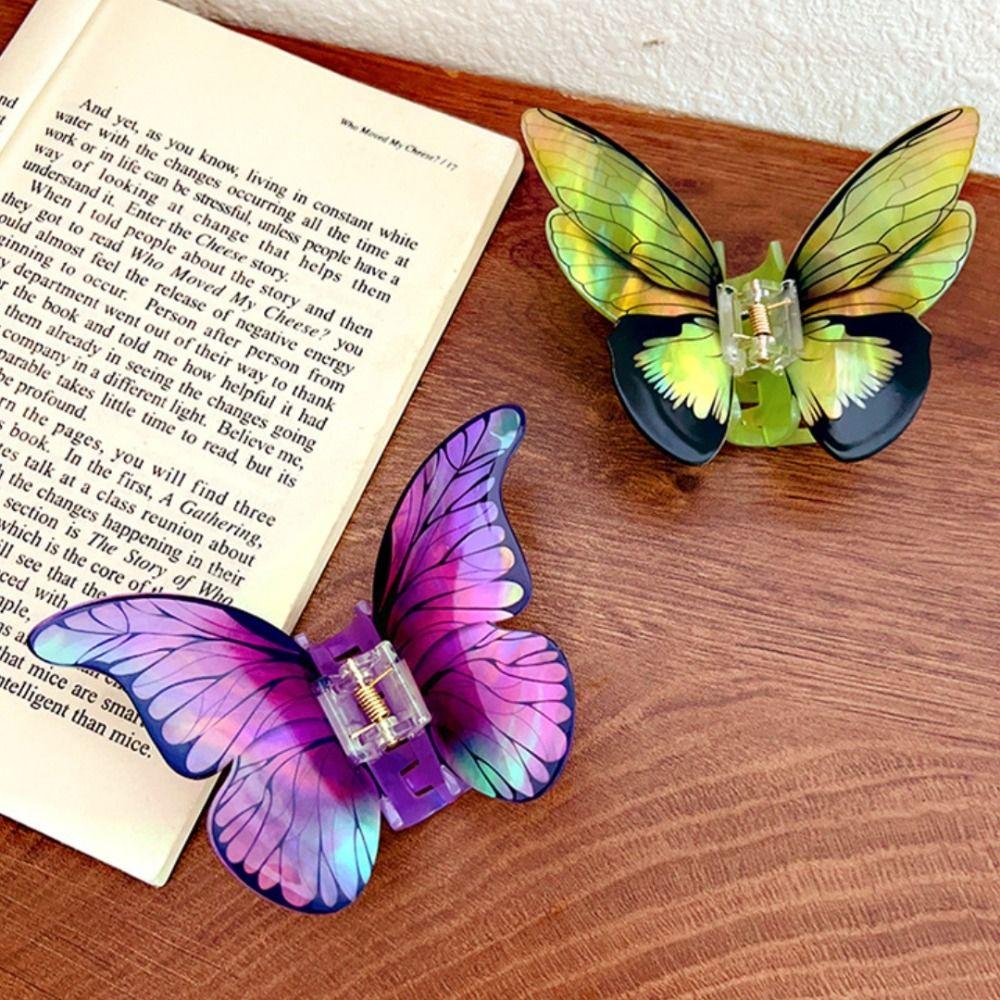 

High-end Simulated Butterfly Hair Shark Clip Beautiful Hairpin New Grip Clip Hair Claw 04