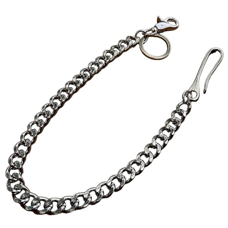 

[DAZUMA] wallet chain silver men s wallet chain hook Retrofit fishing hook Kihei wallet chain code rope eggplant (Silver)