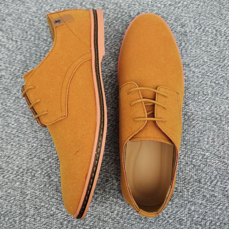 Fashion Autumn Men's Casual Shoes, British Single Shoes, Suede Suede Suede, Cowhide Sole, Plus Size Leather Shoes for Business