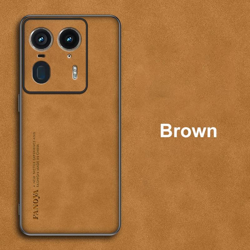 

Матовый чехол для телефона из овчины и искусственной кожи для Motorola Edge 50 Ultra, силиконовый противоударный чехол-бампер для Moto X50 Ultra Moto Edge 50 Ultra коричневый