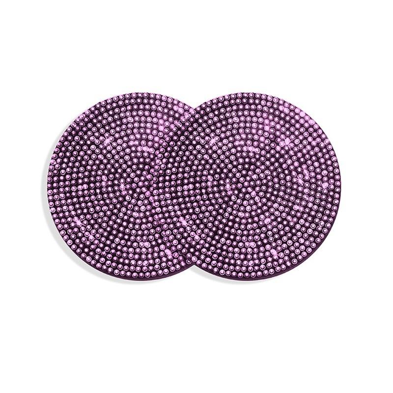 2Pcs Diamond Car Coaster Water Cup Slot Non-Slip Mat Silica Gel Pad Cup Holder Mat Car Gadget Bling Car Accessories for Woman