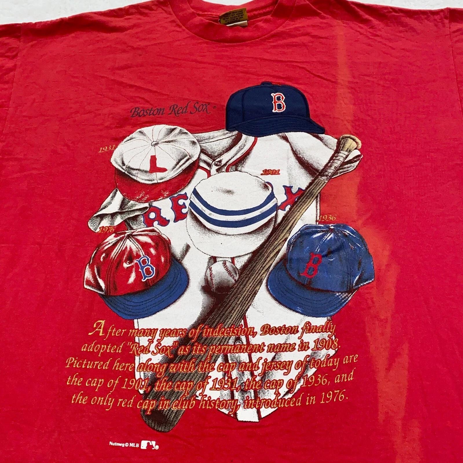 vintage 90s BOSTON RED SOX NUTMEG T-Shirt XL mlb baseball 80s locker room 2XL
