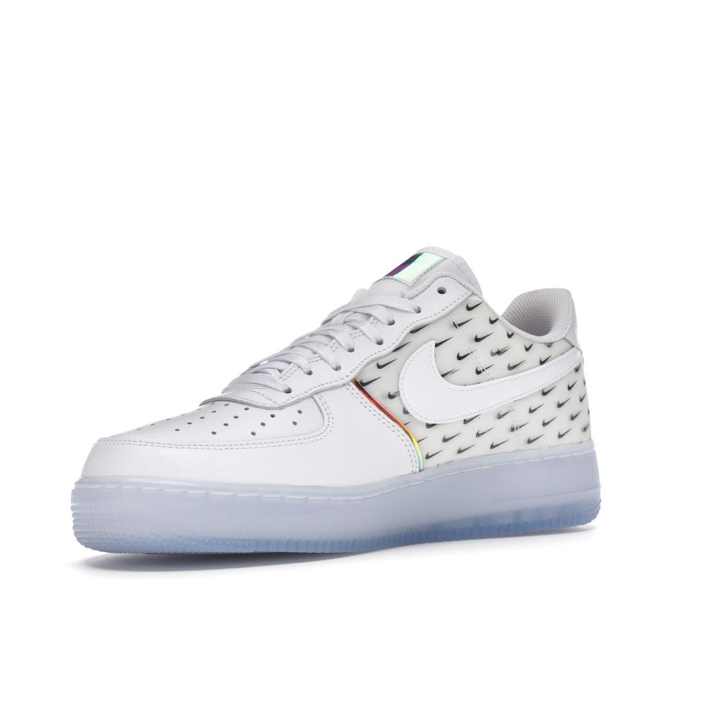 Nike Air Force 1 07 Premium Swoosh-Muster Herren-Sneaker Weiß Mehrfarbig Racer-Blau CK7804-100