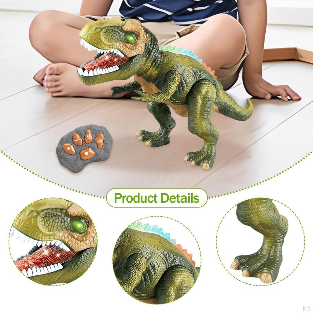 Dinosaur Toy Remote Control Electronic Walking with Lifelike Sounds Mist Dancing Action