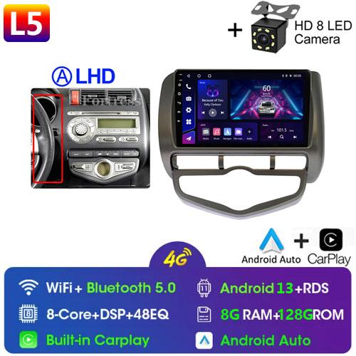 Android 14 Radio For Honda JAZZ City 2002 2003 2004 2005-2007 Car Stereo Multimedia Player Carplay Auto GPS Navigation 2DIN DSP
