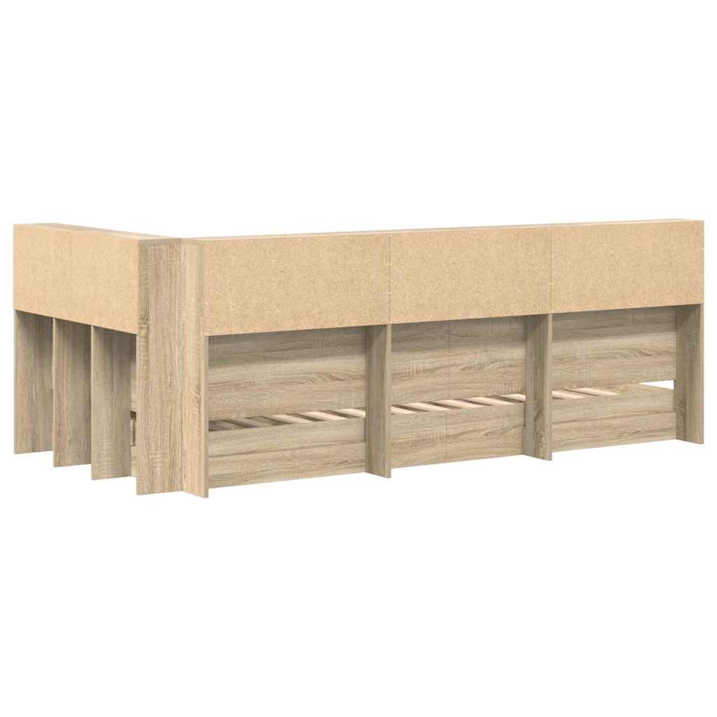 Bookshelf Bed Sonoma Oak 75 x 190 cm Particleboard