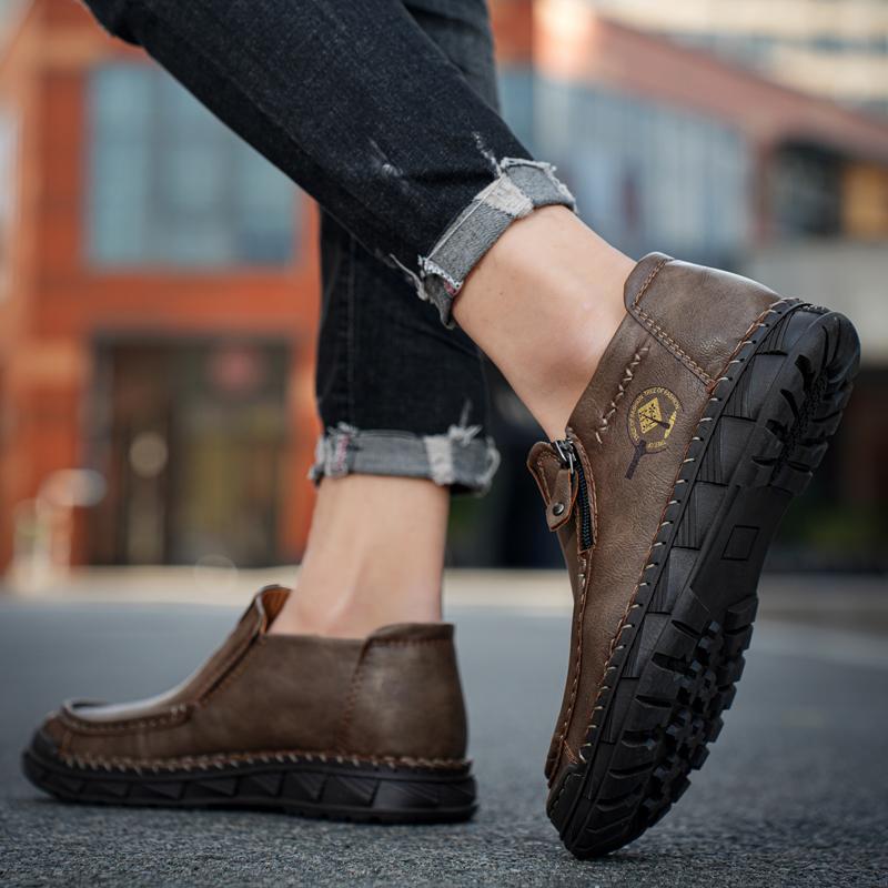 Fashion Luxury Mens Shoes Fashion Handmade Leather Shoes Outdoor Casual Ankle Boot Slip on Driving Shoes for Men Loafers Mocassin Homme