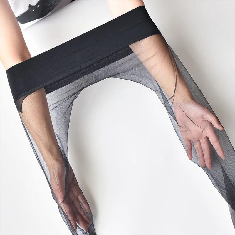 Womens Ultra Thin Sheer Pantyhose Sexy Transparent Invisible Seamless Stockings Elastic Silky Smooth Pearlescent Sockings