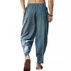 Hip Hop Mens Loose Cotton Linen Drawstring Casual Pants For Urban Style