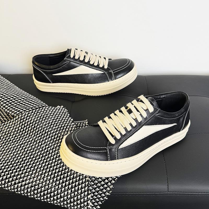 Men s Casual Height-Boosting Genuine Leather Skate Shoes 44 чёрный