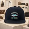 Weekend Hooker Fishing Graphic Flat Brim Baseball Cap Polyester Snapback Hat Casual Unisex Adult Teen Outdoor