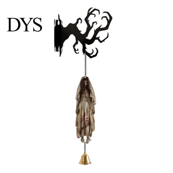 Spooky Entrance Hall Accents Halloween Welcome Sign, Wall Mount 2D Acrylic Hanging Decor with Bell, Door Bell Decorations Gothic Black Cat Creepy