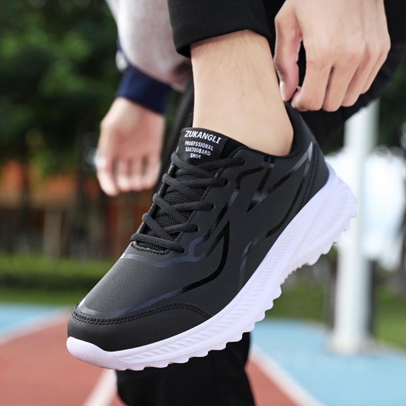 New Arrival: Oversized Leather-Upper Men's Shoes Lightweight, Slip-Resistant, Waterproof, Shock-Absorbing, Ultra-Soft Running Shoes Casual Footwear