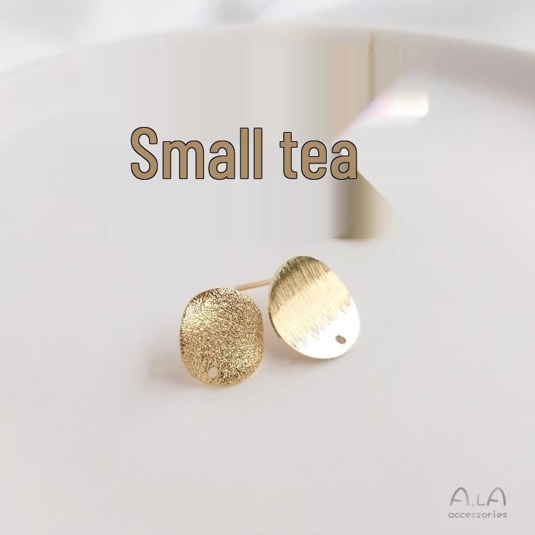 

14K Gold Color-Resistant Textured Round Earrings with Hanging Hole for DIY Jewelry