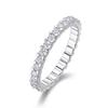 KUMOSU Moissanit Ring, Verlobungsring, Ewigkeit, Smaragdschliff, D Farbe, Damen, Moissanit Verlobungsring, 925 Sterlingsilber, VVS,