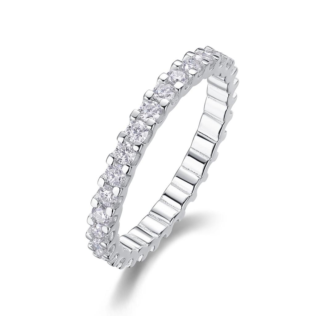 KUMOSU Moissanite Ring, Proposal Ring, Engagement Ring, Eternity, Emerald Cut, D Color, Women's, Moissanite Engagement Ring, 925 Sterling Silver, VVS,