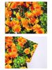 Retro Dark Green & Orange Chrysanthemum Cuban Collar Shirt