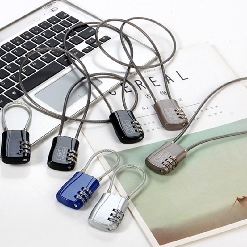 Motorcycle Helmets Lock, Combination Passwords Lock Cable Padlock Cable Lock for Cycling Helmets Travel Luggage Security