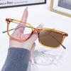 Pochromic Square Sunglasses Rectangle Fashion Women Men Sun Glasses Female Male Metal Frame Anti Blue Light Plain Glasses