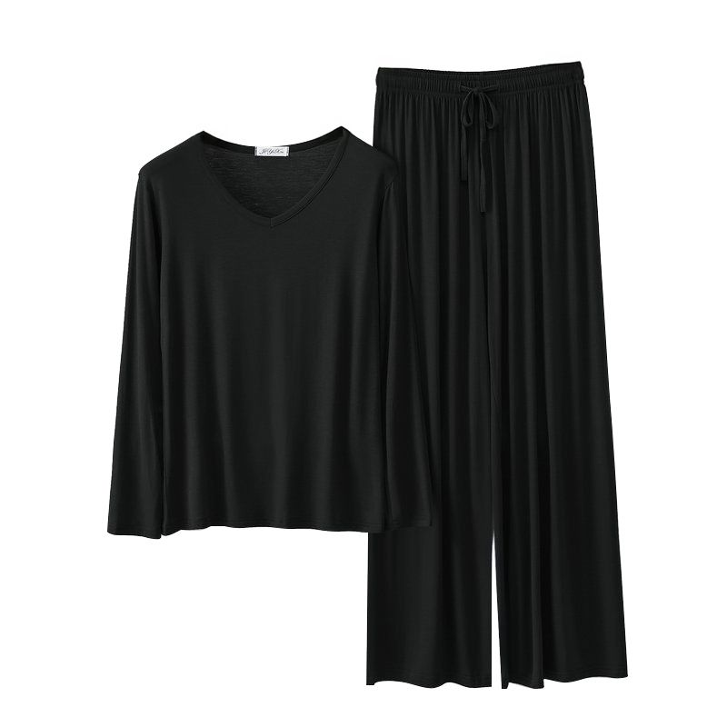 Women's Loose Casual Pajama Sets V-neck T-shirt and Drawstring Pants