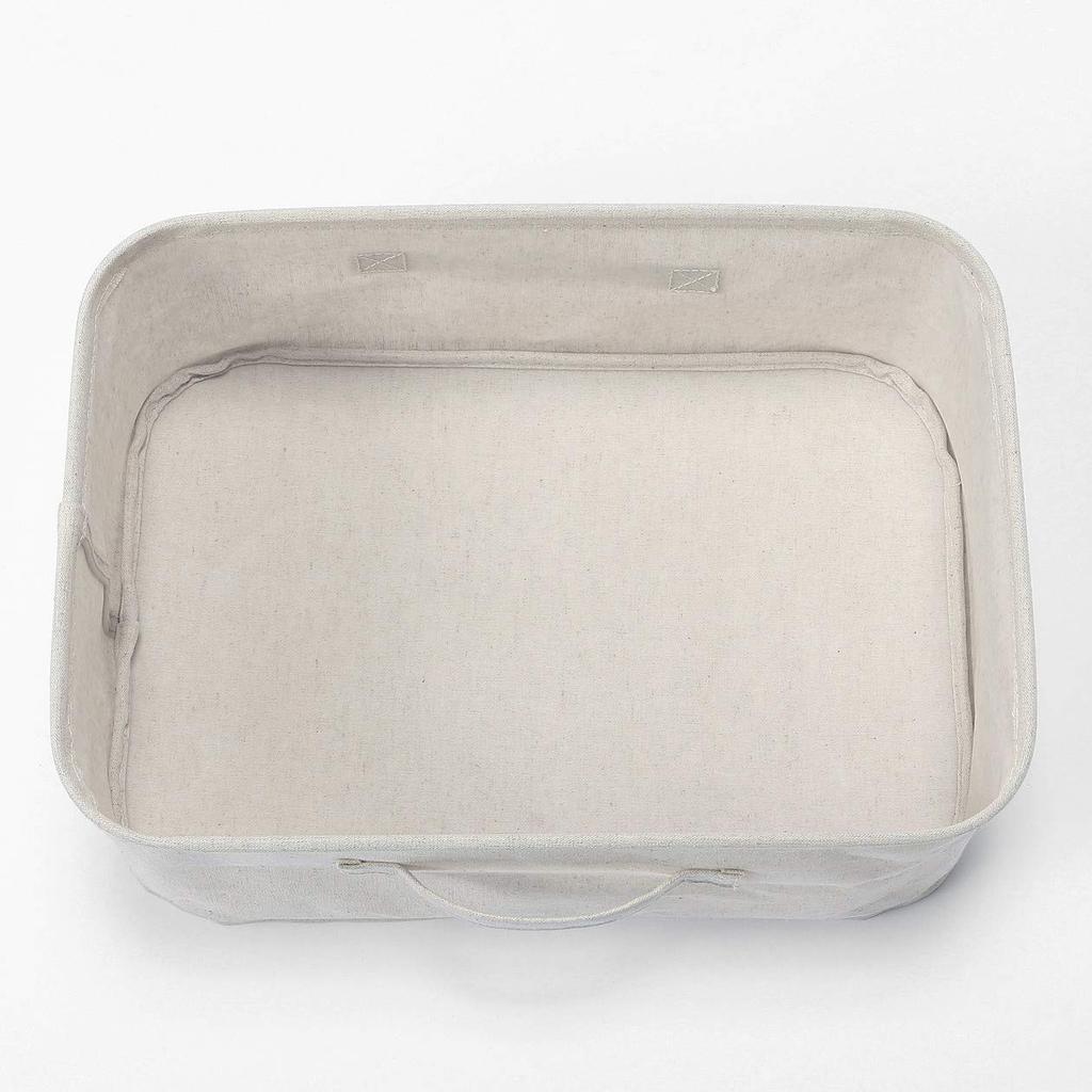 MUJI Polyester Cotton Linen Blend Soft Box Rectangular Small Width 37 X Depth 26 X Height 16cm 38369752 Approx.
