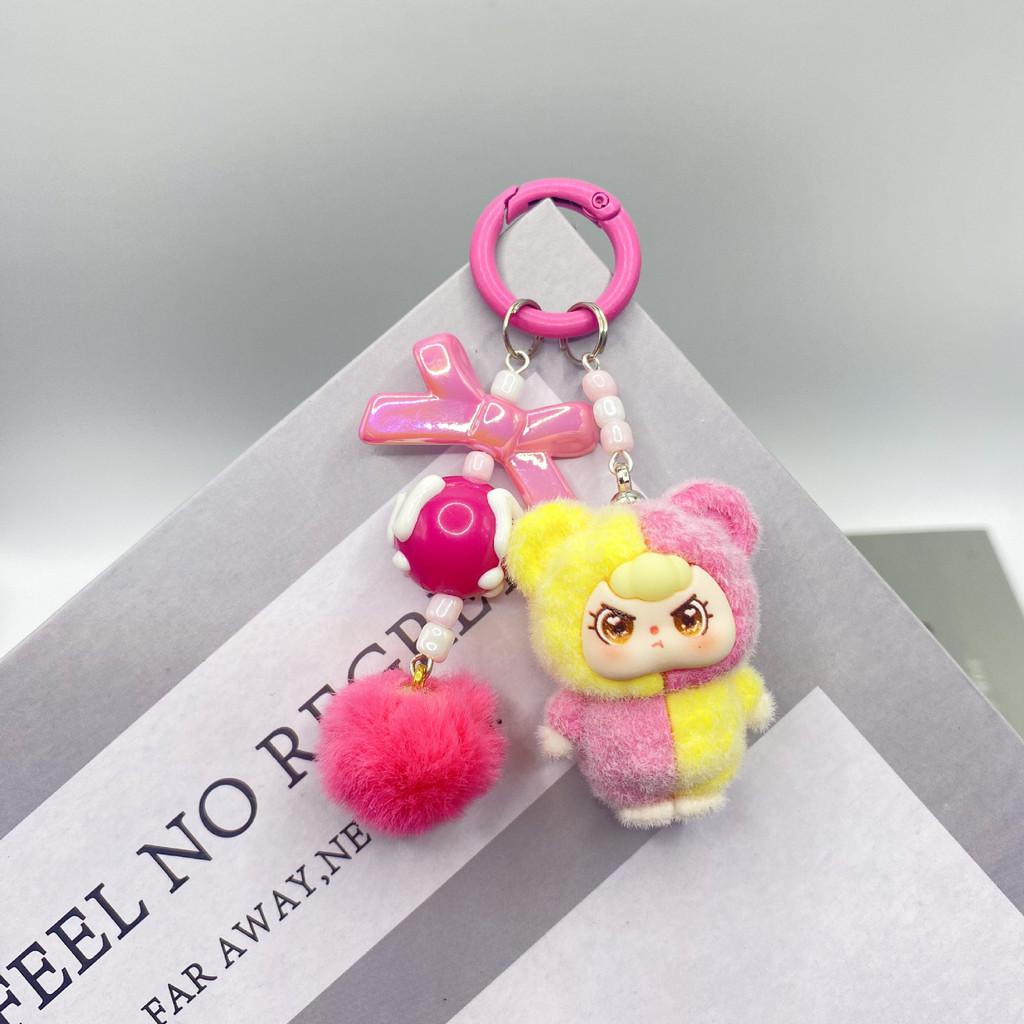 Cute Plush Keychain With Colorful Design For Girls Bag Accessories