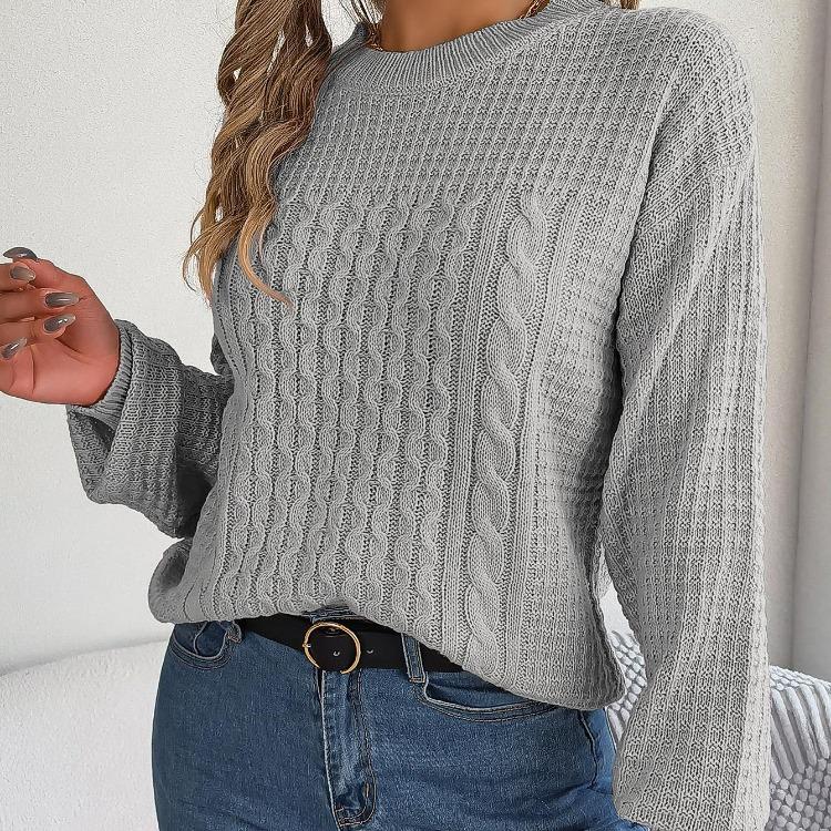 Vintage Autumn Winter Knitwear Cardigan Loose Long Sleeve O-Neck Solid Color Sweater Top