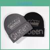 Knitted Hat For Men And Women With Queen Crown Pattern For Autumn Winter Warmth