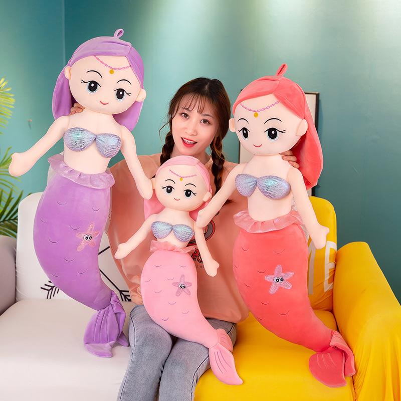 120cm Cartoon Multi Size Kawaii Mermaid Plush Toys Soft Animal Pillow Stuffed Toy Princess Dolls Children Girls Birthday Gifts