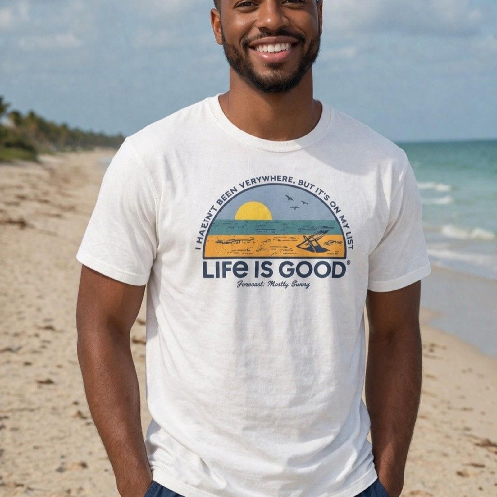 Life is Good Cool Tee T-Shirt Unisex 2XL White Graphic I Haven’t Been Everywhere S