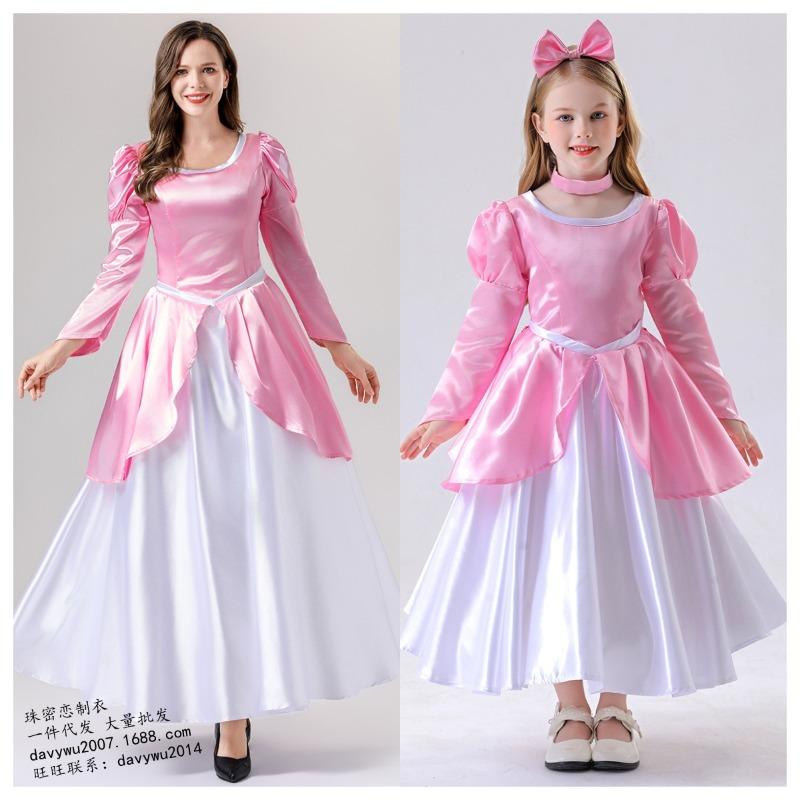 Fairy Tale Parent-child Cinderella Costume, Children Cosplay Adult Princess Dress Performance Costume