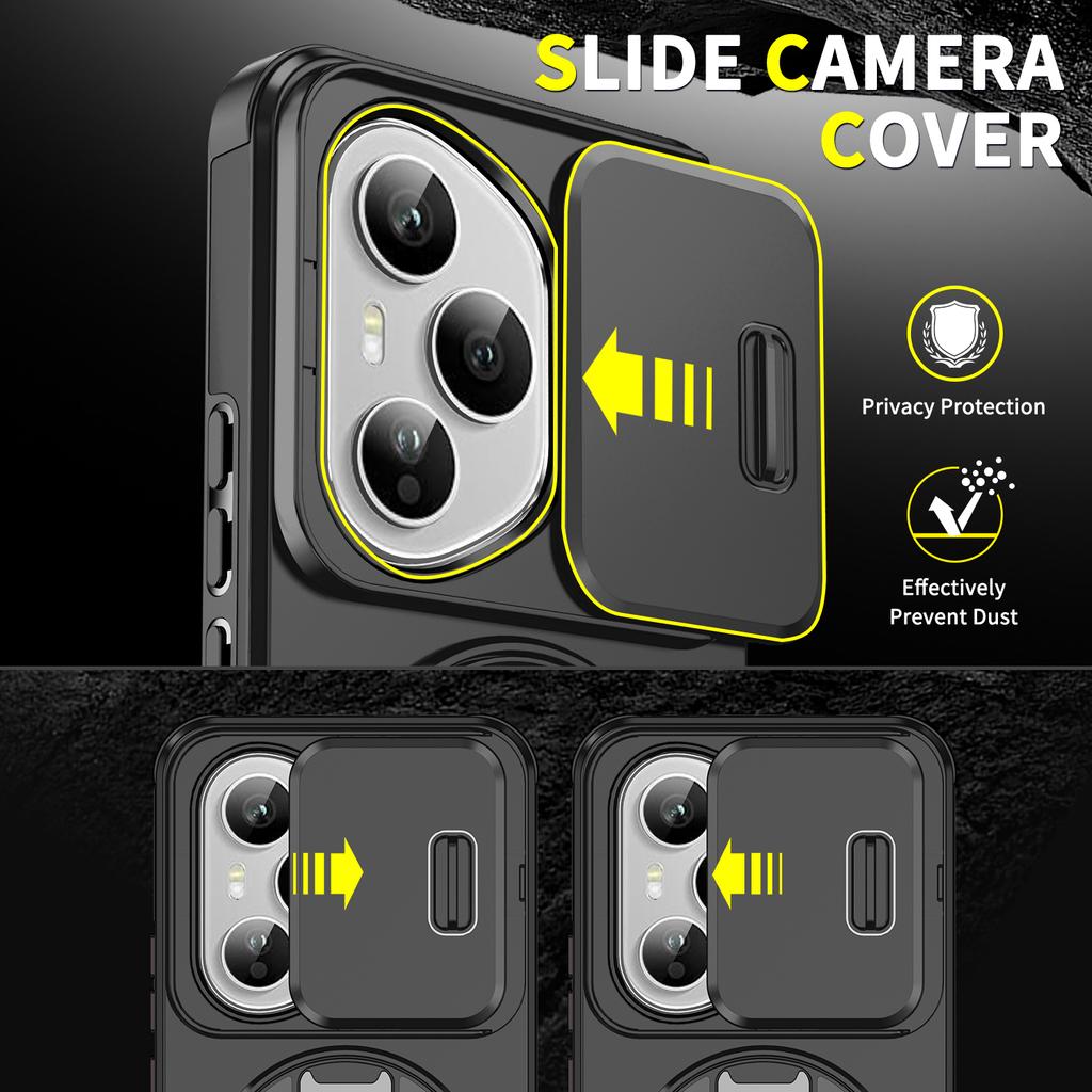 Shockproof Magnetic Case for Honor 400 Pro 5G Slide Camera Lens Ring Stand Protect Cover for Honor 400 Lite X9C Magic7 Lite Case