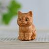 Miniature Wooden Carved Lying/Sitting Cat Ornaments Creative Tabletop Cute Animals Figurine Kids Gift Decoration home