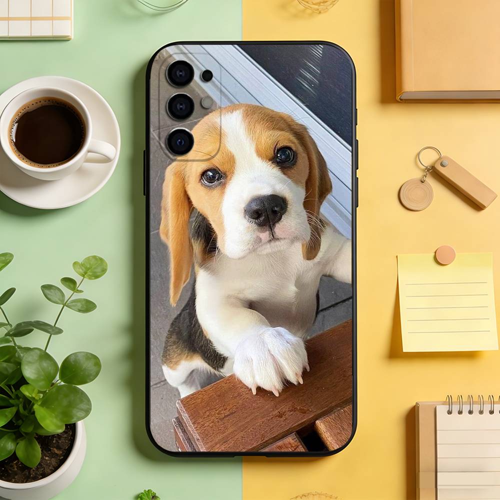 

Cute Beagle Puppy Aesthetic Phone Case For Samsung S25,S24,S21,S22,S23,S30,Ultra,S20,Plus,Fe,Soft Silicone Black Cover Samsung S25