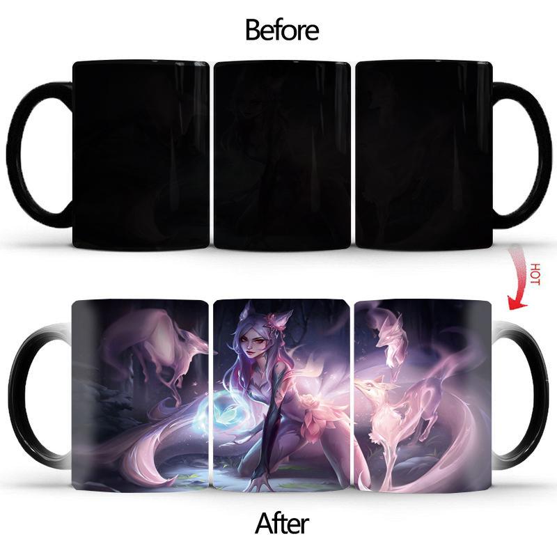 

Цветные кружки, кружка Purple Fox Goddess BSKT-067, оригинальные кружки, обесцвечивание кофейных чашек, персонализированные подарки, заготовки для сублимационной печати 350ml