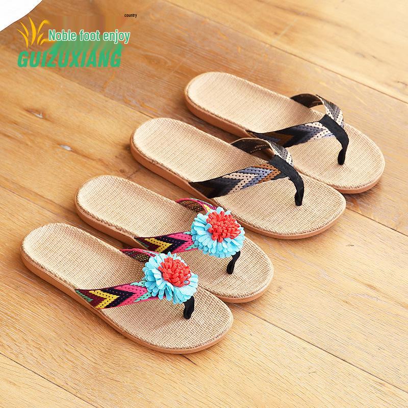 Protiskluzové lněné žabky: Stylové domácí pantofle pro páry